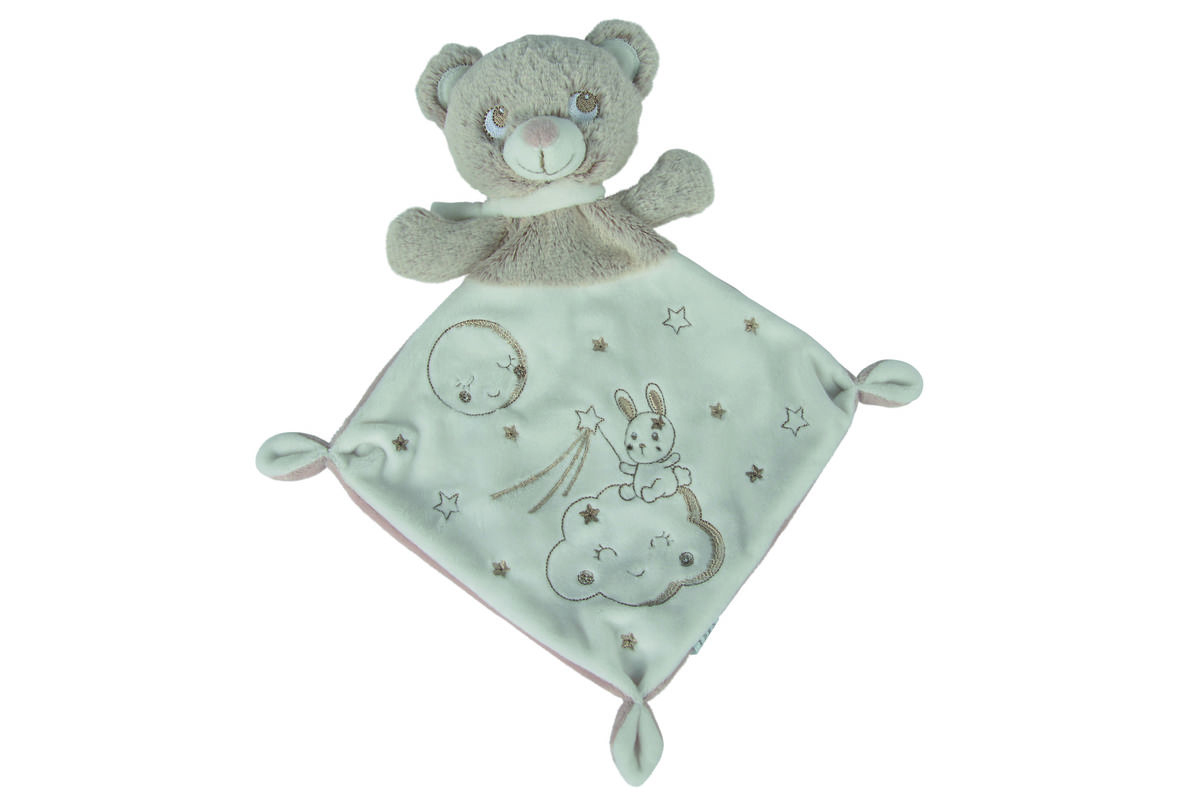  louis baby comforter bear grey white 